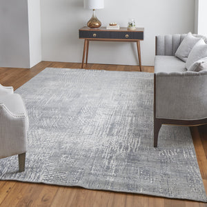 Feizy Rugs Eas69a1f Eastfield Artisanal Hand-woven Viscose And Wool Abstract Rug - Modern Style For Any Space Gray Viscose,Wool Eas69a1fgry000f00