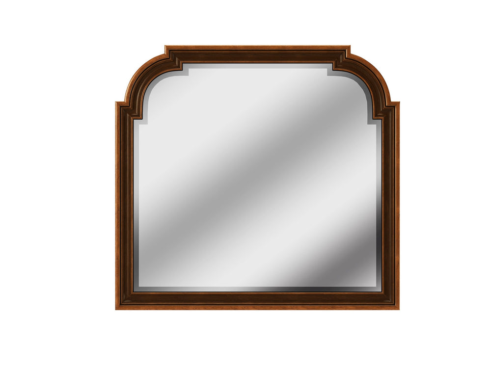A.R.T. Furniture Newel Landscape Mirror - Vintage Cherry Finish, Beveled Glass, Wall-hung Or Dresser Attachment Option Brown Poplar Solids,Resin,Glass 294120-1406