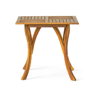 English Elm Outdoor Acacia Wood Square Bistro Table with Slatted Top and Cabriole Legs 57234.00