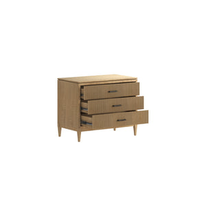 A.R.T. Furniture Loft Elegant 3-drawer Bedside Chest In Figured Maple With Grooved Design For Modern Bedrooms Brown Material(S), Poplar,Rubberwood And Figured Maple Veneer 335144-1911