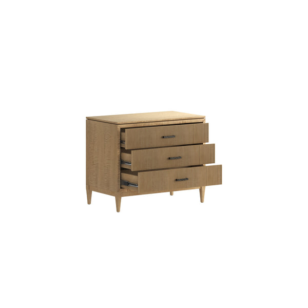 A.R.T. Furniture Loft Elegant 3-drawer Bedside Chest In Figured Maple With Grooved Design For Modern Bedrooms Brown Material(S), Poplar,Rubberwood And Figured Maple Veneer 335144-1911
