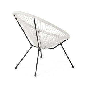 English Elm Anson Outdoor Woven Rattan Accent Chair Set of Two with Steel Legs Patio Seating N773O62846.00MP2WHI