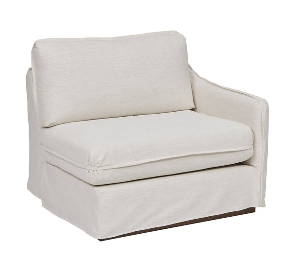 A.R.T. Furniture Alias Raf Chair - Transitional Design With Light Oak Finish, Cozy Down Cushions & Luxurious Slipcover White Slipcover In A Polyester,Linen Blend Fabric,In A Vanilla Coloration 761511-5302