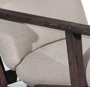 Porter Designs Porter Myrtle Solid Wood Accent Chair - Elegant Cream Linen, Plush Comfort & Stylish Design Cream Wood 01-108-06-5285