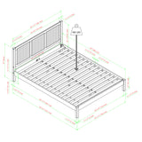 Solid Wood Rattan Paneled Platform Queen Bed Natural YASB5CNA Walker Edison