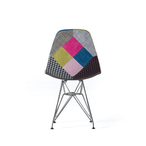 English Elm Patchwork Geometric Bohemian Accent Chairs Set of 2 with Chrome Legs for Eclectic Spaces 56395.00