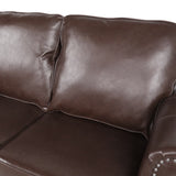 Christopher Knight Home® - Noble House - Lawton Contemporary Faux Leather Loveseat with Nailhead Trim