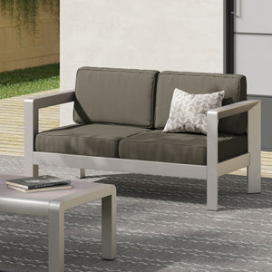 English Elm Aviara Outdoor Loveseat Lightweight Aluminum Frame Deep Seat Patio Lounge 64078.00