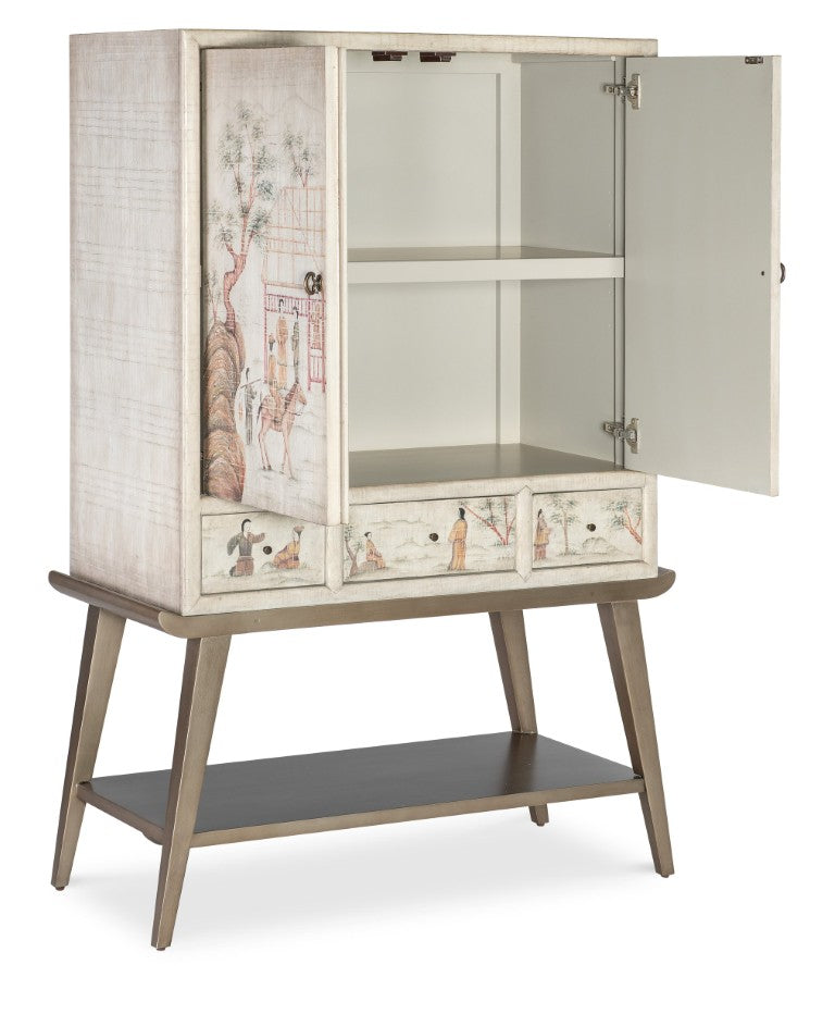 Hooker Furniture Melange Canvas Crackle Accent Chest With Hand-Painted Asian Motif, Soft-Close Drawers & Storage 628-85711-05