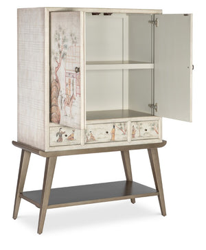 Hooker Furniture Melange Canvas Crackle Accent Chest With Hand-Painted Asian Motif, Soft-Close Drawers & Storage 628-85711-05