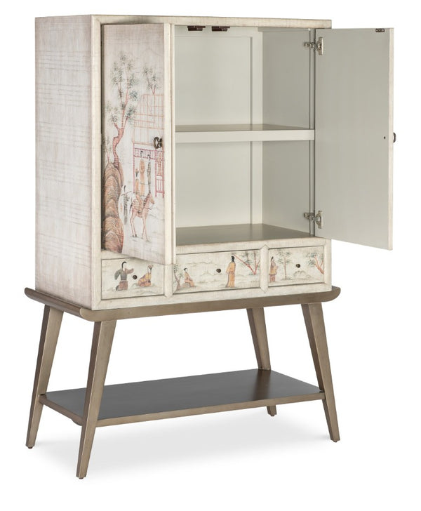 Hooker Furniture Melange Canvas Crackle Accent Chest With Hand-Painted Asian Motif, Soft-Close Drawers & Storage 628-85711-05