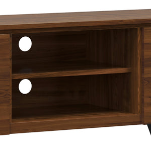English Elm Lowry - Mid-Century Walnut Tv Media Stand With Adjustable Shelves, Cable Management & Solid Support B136P158866