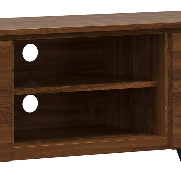 English Elm Lowry - Mid-Century Walnut Tv Media Stand With Adjustable Shelves, Cable Management & Solid Support B136P158866