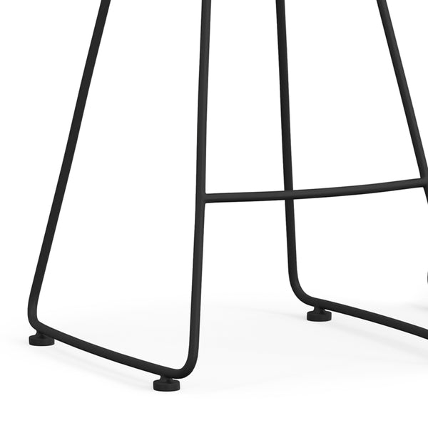 English Elm Amberly Rustic Industrial 24" Saddle Counter Height Stools Set of 2 - Elmwood Seats, Black Iron Legs B136P158310