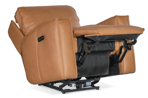 Hooker Furniture Miles Zero Gravity Recliner In Oslo Pebble Leather With Power Headrest, Usb Charging, Sleek Base Brown SS727-PHZ1-084