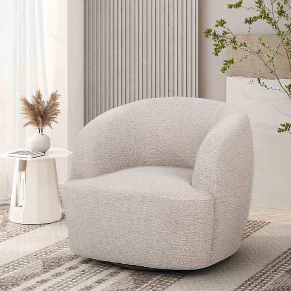 English Elm Christopher Knight Home® - Swivel Upholstered Accent Chair with Plush Fabric Comfort and 360° Rotation for Living Rooms Beige 74240.00