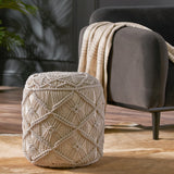 Christopher Knight Home® Noble House Macrame Cotton Pouf