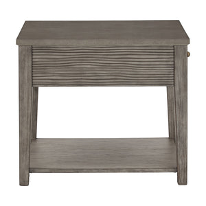 Homelegance By Top-Line Juniper Antique Grey Finish Grey Fiber Cement Table with Self Grey Rubberwood
