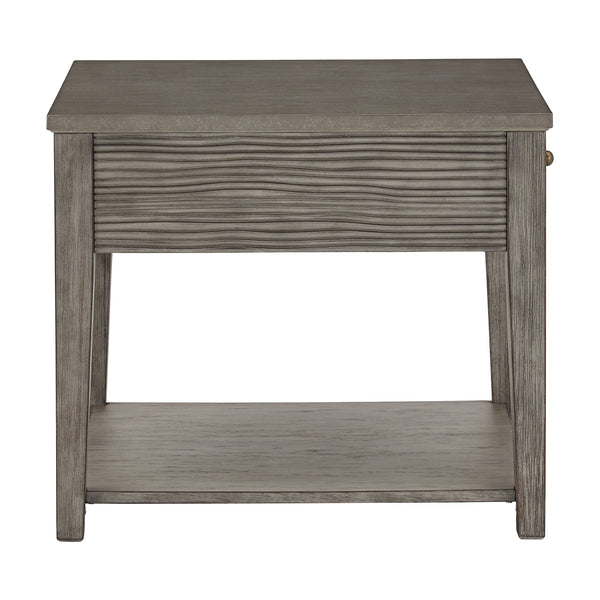 Homelegance By Top-Line Juniper Antique Grey Finish Grey Fiber Cement Table with Self Grey Rubberwood