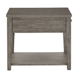 Homelegance By Top-Line Juniper Antique Grey Finish Grey Fiber Cement Table with Self Grey Rubberwood