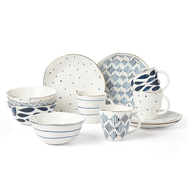 Lenox Blue Bay 12-Piece Dessert Set Blue, BLUE PORCELAIN 890194