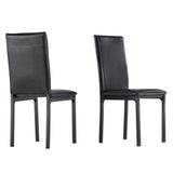 Homelegance By Top-Line Aristos Metal Faux Leather Upholstered Dining Chairs Black Metal