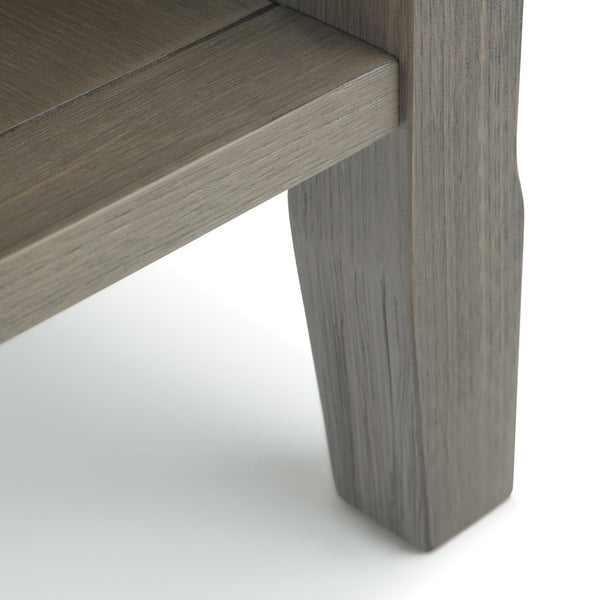 English Elm Acadian Solid Wood Narrow Side Table – Farmhouse Grey With Open Shelves For Stylish Storage Solutions B136P159694
