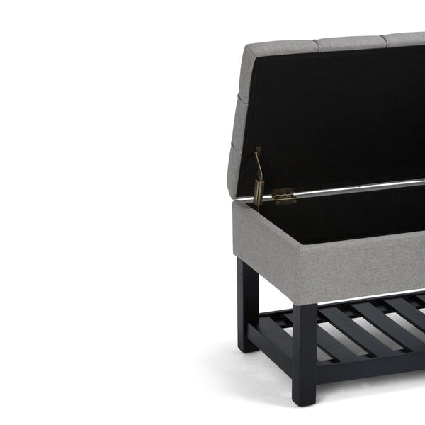 English Elm Saxon Storage Ottoman Bench In Dove Grey - Versatile, Stylish Seating With Hidden Storage Solution B136P159132-GIGA