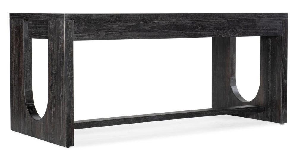 Hooker Furniture Commerce Mindi Writing Desk With Black Wood Grain Finish, 3 Drawers, Wire Management & Modular Storage 5899-10458-89