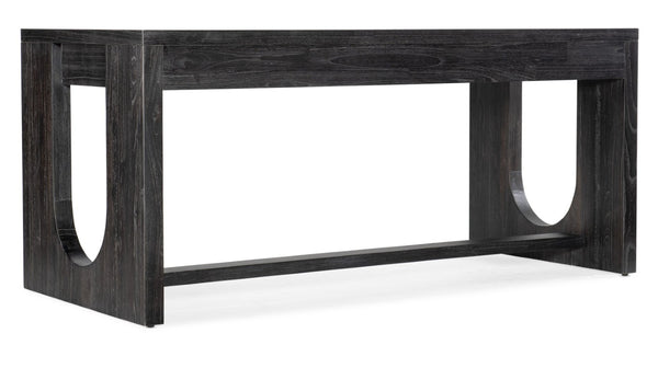 Hooker Furniture Commerce Mindi Writing Desk With Black Wood Grain Finish, 3 Drawers, Wire Management & Modular Storage 5899-10458-89