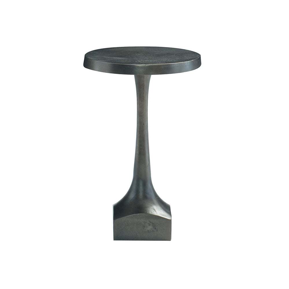 Bernhardt Bernhardt Sculptural Stroud Pedestal Drink Table — Matte Graphite Cast Aluminum Accent Table, 19.6"H 379197