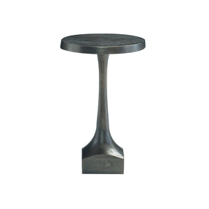 Bernhardt Bernhardt Sculptural Stroud Pedestal Drink Table — Matte Graphite Cast Aluminum Accent Table, 19.6"H 379197