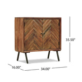 Christopher Knight Home® - Noble House - Harrington Mid-Century Modern Handcrafted Mango Wood Sideboard, Dark Brown