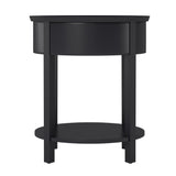 Homelegance By Top-Line Hardin 1-Drawer Oval End Table Black Veneer