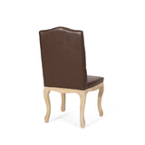 Christopher Knight Home® - Noble House - Shylo Contemporary Faux Leather Dining Chairs, Dark Brown and Natural - Set of 2