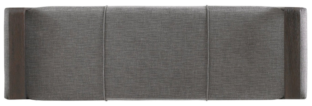 Hooker Furniture Curata Graphite Upholstered Bench With Midnight Brown Ends — Modern Floating Seat, Durable 60" Accent 1600-50006-DKW