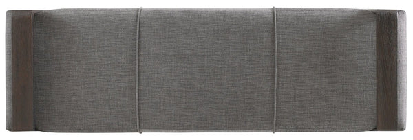 Hooker Furniture Curata Graphite Upholstered Bench With Midnight Brown Ends — Modern Floating Seat, Durable 60" Accent 1600-50006-DKW