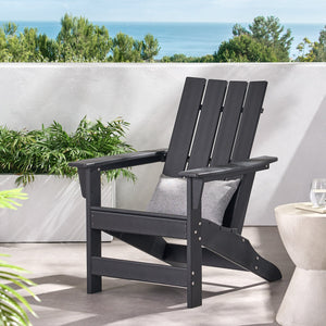 English Elm Encino Outdoor Adirondack Chair All Weather Resin Slatted Patio Seating 68172.00BLK