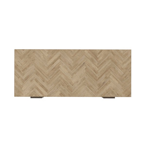 A.R.T. Furniture Garrison Accent Chest - Stylish Washed Oak Storage With Herringbone Design & Cedar Lined Drawers Brown Parawood Solids With Ash Embossing,White Oak Veneers,Metal 322158-1302