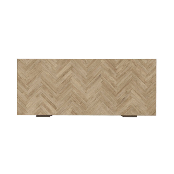 A.R.T. Furniture Garrison Accent Chest - Stylish Washed Oak Storage With Herringbone Design & Cedar Lined Drawers Brown Parawood Solids With Ash Embossing,White Oak Veneers,Metal 322158-1302