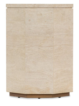 Hooker Furniture Commerce Haven Spot Table Octagonal Marble Accent End Table — Compact Plinth Base, Natural Veining, Durable Luxury (22" H) 7228-80238-05