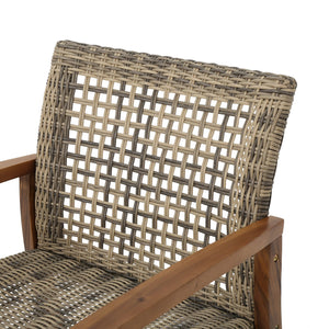 English Elm Christopher Knight Home® - Outdoor Acacia Wicker Club Chairs Set (2) - Natural/Grey Acacia Frame, 400 lb Capacity, All-Weather Comfort 60397.00WTC