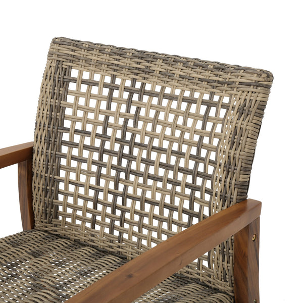 English Elm Christopher Knight Home® - Outdoor Acacia Wicker Club Chairs Set (2) - Natural/Grey Acacia Frame, 400 lb Capacity, All-Weather Comfort 60397.00WTC