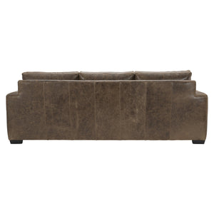 Bernhardt Bernhardt Top-Grain Leather Sofa With Wide Track Arms, Plush Cushions & Tapered Block Feet — 94" 9227LO