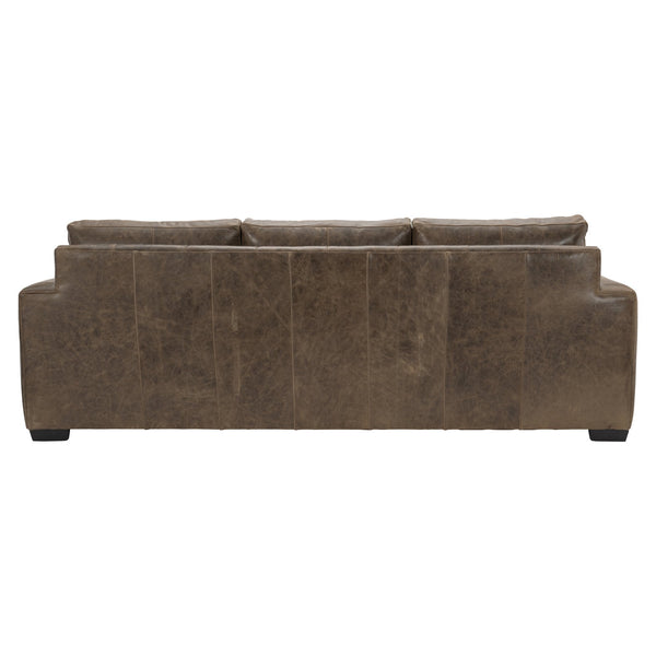 Bernhardt Bernhardt Top-Grain Leather Sofa With Wide Track Arms, Plush Cushions & Tapered Block Feet — 94" 9227LO