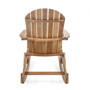 English Elm Christopher Knight Home® - MALIBU Adirondack Rocking Chair in Handcrafted Acacia Wood for Patio, Weather-Resistant Comfort & Style Natural 43 L x 28 W x 14.5 H 61681.00