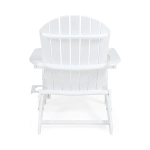 English Elm Christopher Knight Home® - BELLWOOD Adirondack Chair with Folding Design, Rustic Outdoor Wood Seat, Built-In Cup Holder Comfort White 37.75 L x 26.75 W x 8.5 H 68940.00WHI