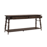 Revival Row Hall Console Brown with Chimney Smoke Finish P348257 Pulaski Furniture