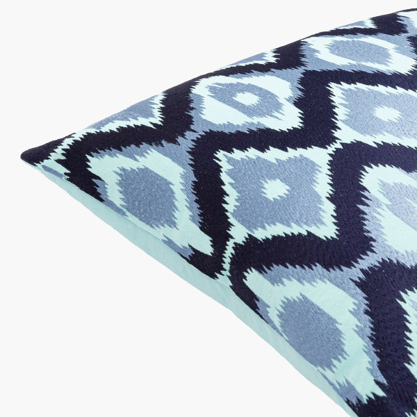 Surya Ikat Luxe Pillow Cover - 18"X18" Cotton Accent With Intricate Pattern For Global Style Decor Pale Blue Cotton,Cotton Ikl001-2222d