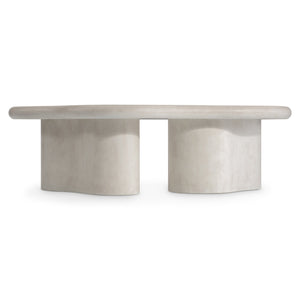 Bernhardt Bernhardt Nova Sculptural Cocktail Table 58" Organic Solid Wood Top Light Vellum Finish, Carved Legs 519023